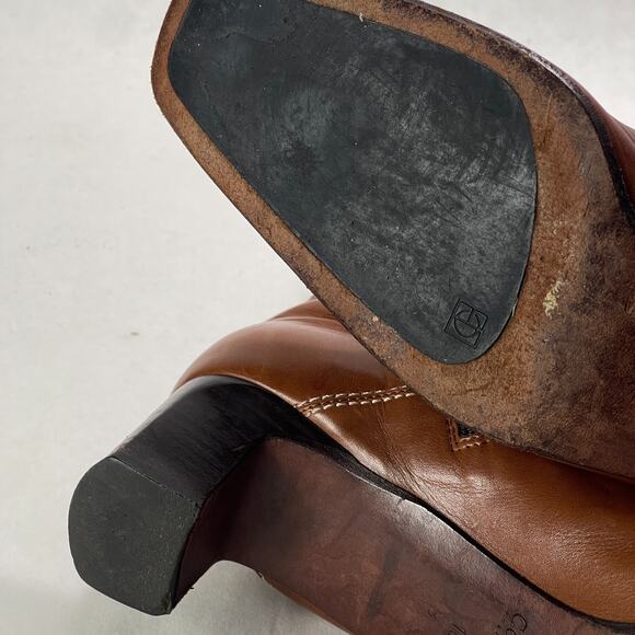 Cole Haan Boots Womens 10 B 10B Country Italy Ankle Bootie Heels Brown Leather - Picture 8 of 10